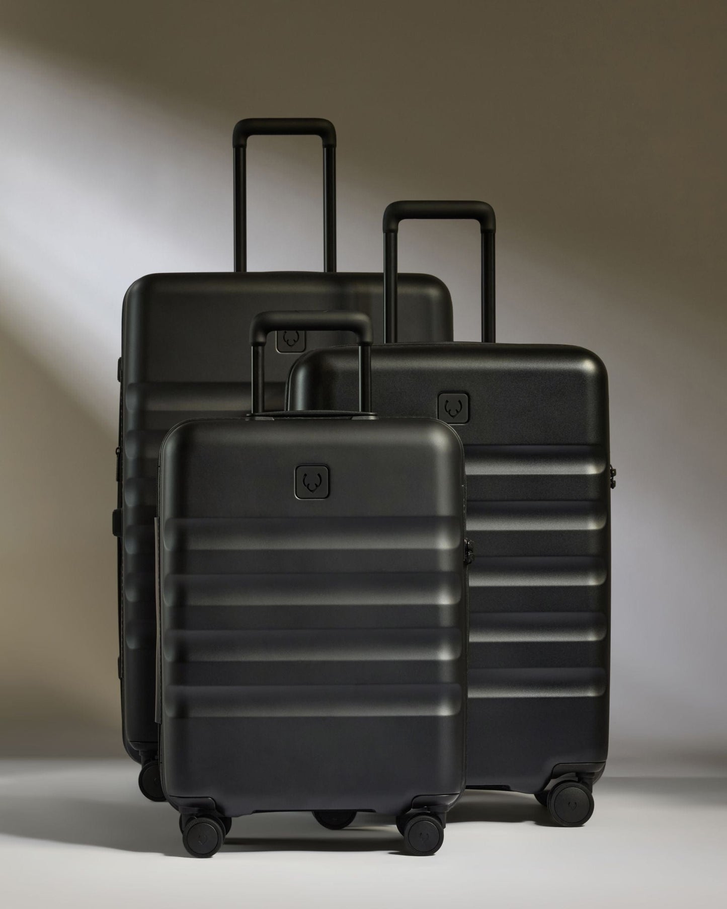Antler Luggage - Icon Stripe Set in Black - Hard Suitcase Icon Stripe Set in Black | Lightweight & Hard Shell Suitcase
