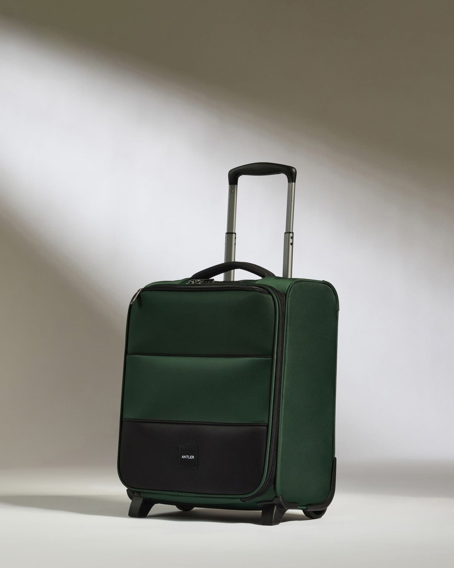 Antler Luggage - Soft Stripe Underseat in Antler Green - Underseat Suitcase 45x35x20cm Underseat Cabin in Green | EasyJet Approved | Soft Shell Underseat Luggage