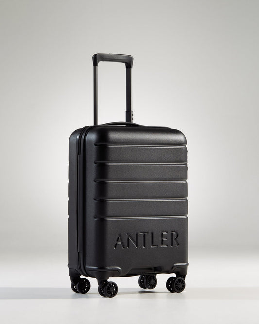 Antler UK Luggage -  Logo cabin in black - Hard Suitcases Logo Cabin Suitcase Black | Lightweight Hard Shell Luggage